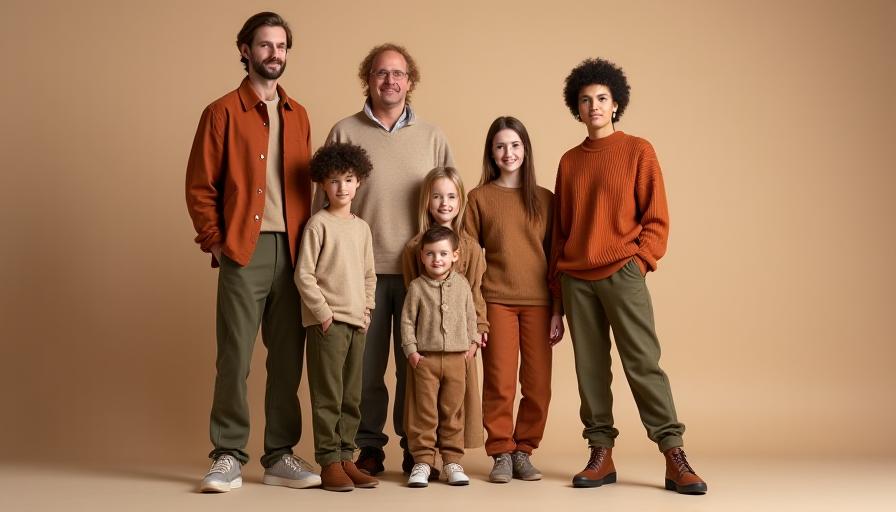 Inspirasi pakaian keluarga dengan palet warna selaras