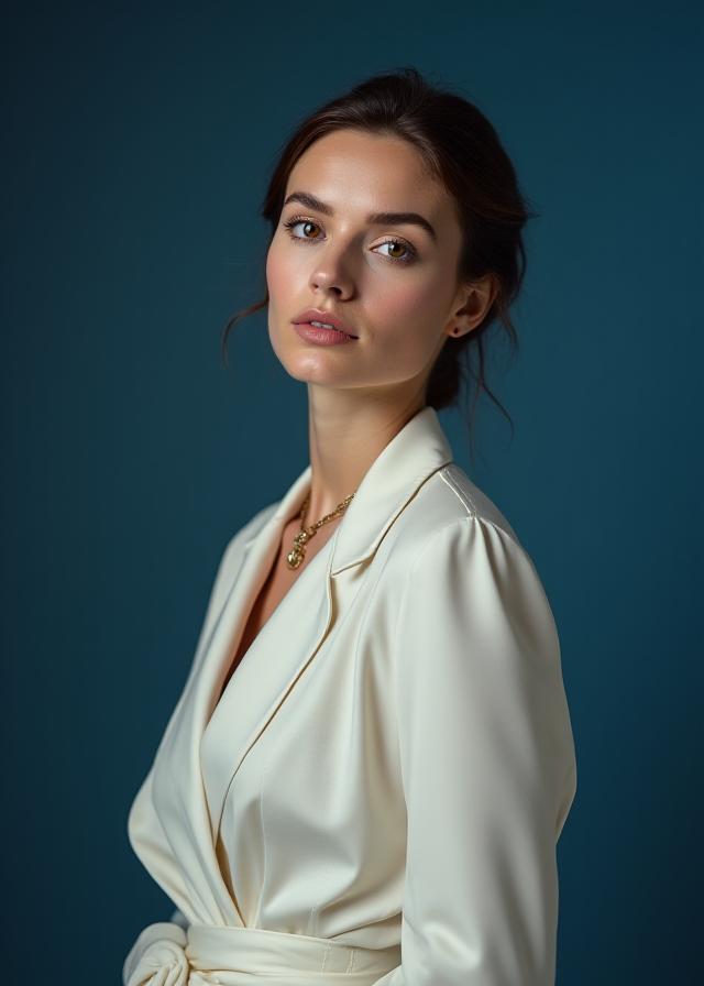 Potret elegan wanita di studio